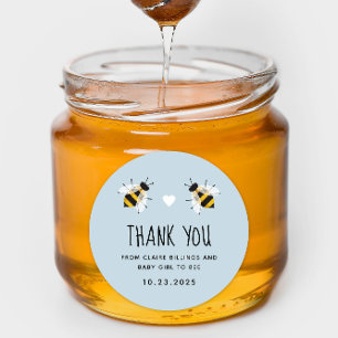 Adesivo Bebê Azul Céu para Chá de Abelhas Obrigado