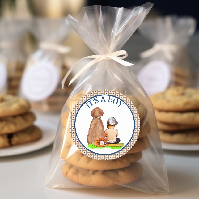 Adesivo Bebê-Bebê e Cão-Basebol Chá de fraldas (Criador carregado)