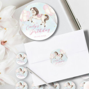 Adesivo Bebê bebezinho Pôy Balões cor-de-rosa estrela Aniv