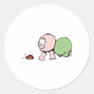 Adesivo Bebê Cachorro Perseguindo Ladybug