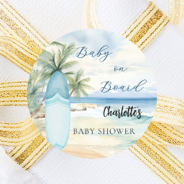 Adesivo bebê chá de fraldas na prancha de surfe do conselh