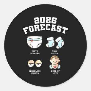 Adesivo Bebê Chegando Em Breve Previsão 2026 Chuveiro de B