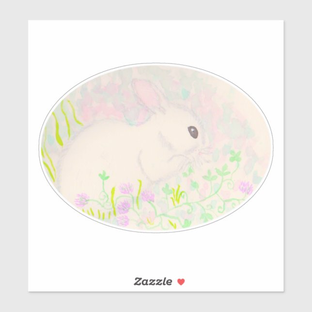 Adesivo Bebê coelho aquarela (Folha)