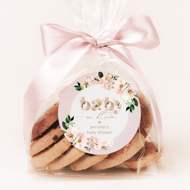 Adesivo Bebê com chá de fraldas elegante (Criador carregado)