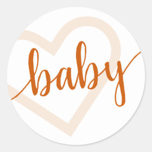 Adesivo Bebê Coração Fall Burnt Orange Floured Script