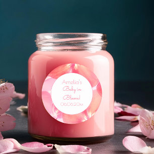Adesivo Bebê de Flor Rosa no Chá de fraldas de Sangue