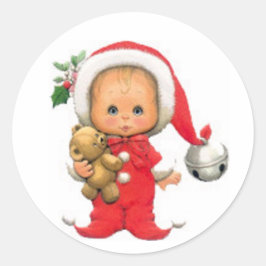 Adesivo Bebê De Natal Elf E Ursinho