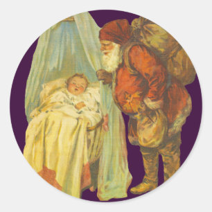 Adesivo Bebê de Natal Papai Noel Vintage
