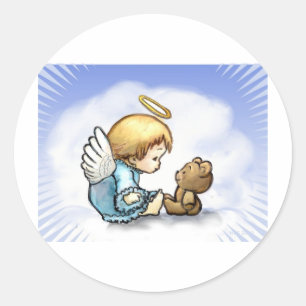 Adesivo Bebê do anjo e urso de ursinho