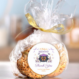 Adesivo bebê do halloween obrigado de produção de chá de f