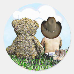 Adesivo Bebé do vaqueiro e do urso de ursinho