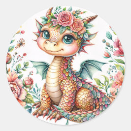 Adesivo Bebê Dragão Florido – Aquarela Floral