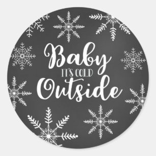 Adesivo Bebê é floco de neve exterior frio do quadro