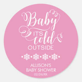 Adesivo Bebê É Frio Fora do Chá de fraldas das Meninas