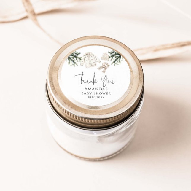 Adesivo Bebê É Frio Fora do Chá de fraldas de inverno (Criador carregado)