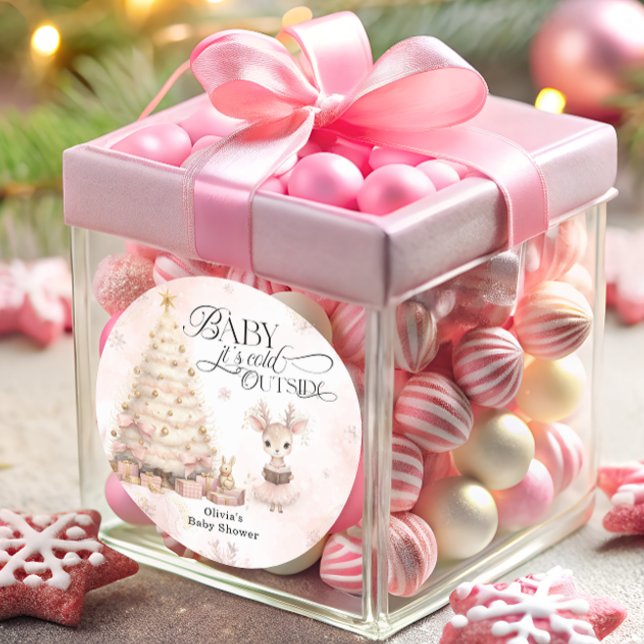 Adesivo Bebê é frio fora do Chá de fraldas de inverno (Criador carregado)