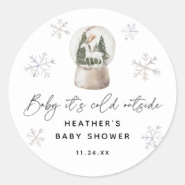 Adesivo Bebê É Frio Fora do Chá de fraldas do Globo de Nev