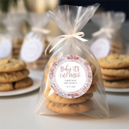 Adesivo Bebê É Frio Fora do Floco de Neve Chá de fraldas