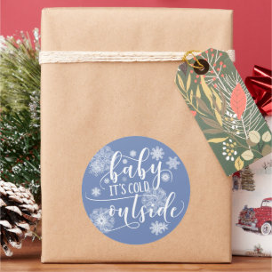 Adesivo Bebê é frio fora dos palitos de Natal