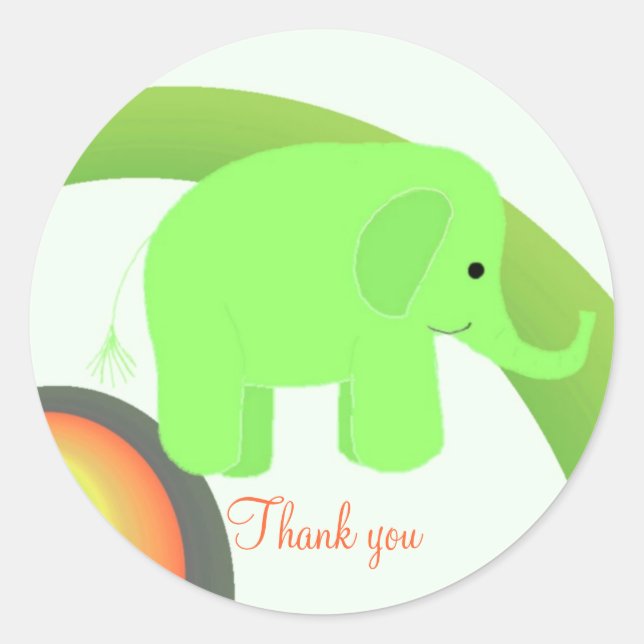 Adesivo Bebê Elefante Obrigado (Frente)