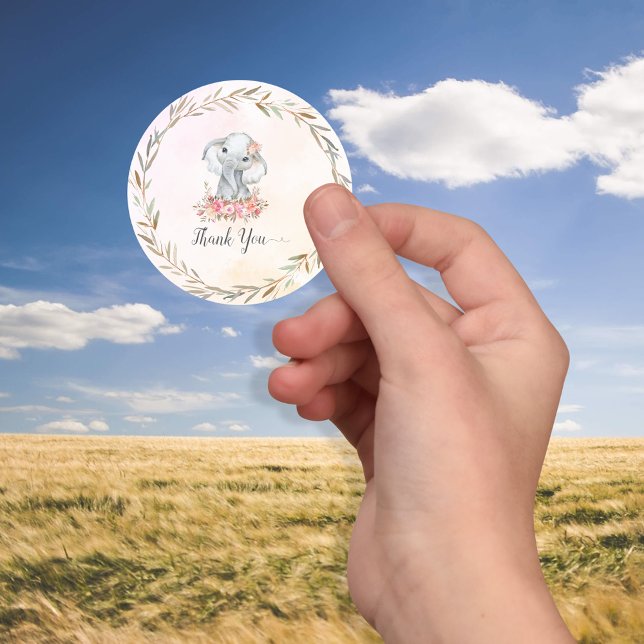 Adesivo Bebê Elefante Obrigado (Criador carregado)