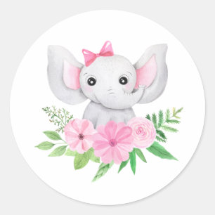 Adesivo Bebê Elefante, Primeiro Aniversário, Chá de fralda