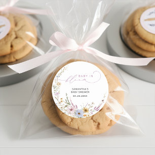 Adesivo Bebê Em Blogue Flores Flóridas Chá de fraldas