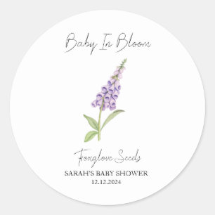 Adesivo Bebê Em Blogue l Foxglove Seeds Chá de fraldas