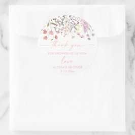 Adesivo Bebê Em Bloom Boho Chá de fraldas De Flor Selvagem