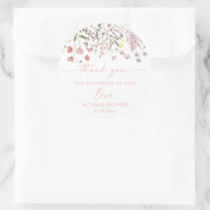 Adesivo Bebê Em Bloom Boho Chá de fraldas De Flor Selvagem