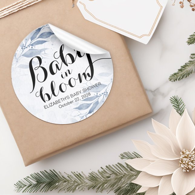 Adesivo Bebê em Bloom / Botão Pinback do Chá de fraldas Mo (Criador carregado)