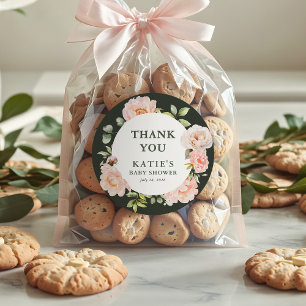 Adesivo Bebê em Bloom Cor de Água Rosa Chá de fraldas Flor