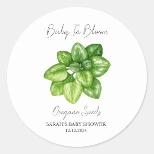 Adesivo Bebê Em Bloom l Orégano Seeds Chá de fraldas