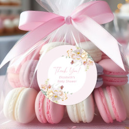 Adesivo Bebê em Bloush Blush Pink Floral Chá de fraldas