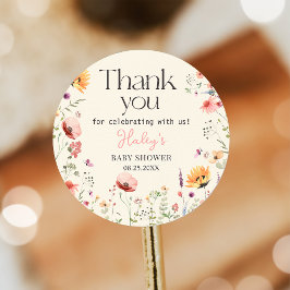 Adesivo Bebê Em Chá de fraldas Floral De Flor Selvagem