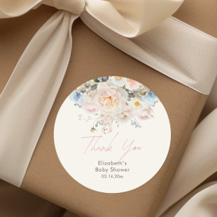 Adesivo Bebê Em Chá de fraldas Rosa Floral