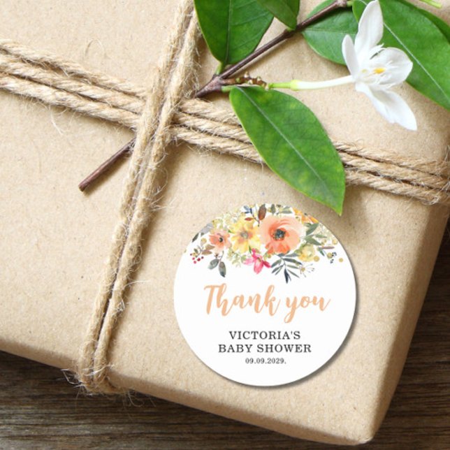 Adesivo Bebê em Dourado Chá de fraldas Laranja Bloqueado (Criador carregado)