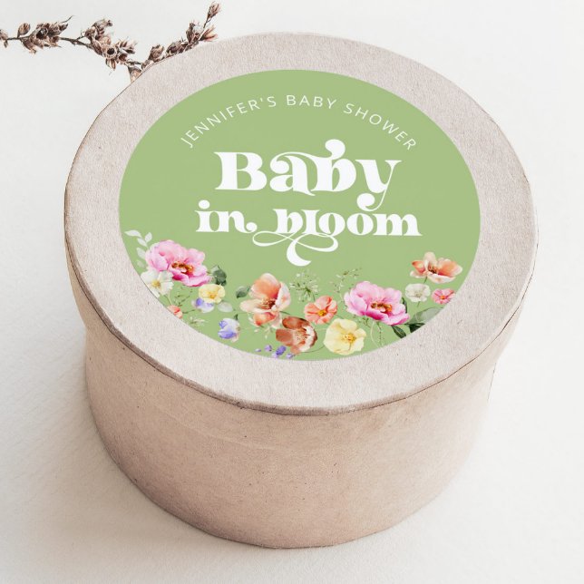 Adesivo Bebê em flor baby shower de flores silvestres obri (Criador carregado)