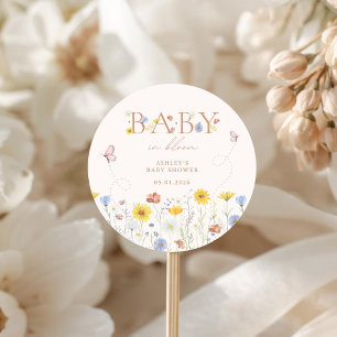 Adesivo Bebê em Flor Bebê Chá de Flores Colorido