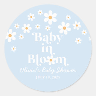 Adesivo Bebê em Flor! Chuvinha de Bebê Bebê Retro azul boh
