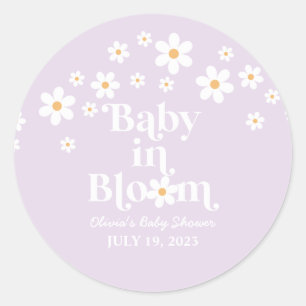 Adesivo Bebê em Flor Daisy Baby Shower lavanda