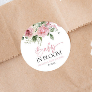 Adesivo Bebê Em Sangue Rosa Rosa Rosa Chá de fraldas Flora