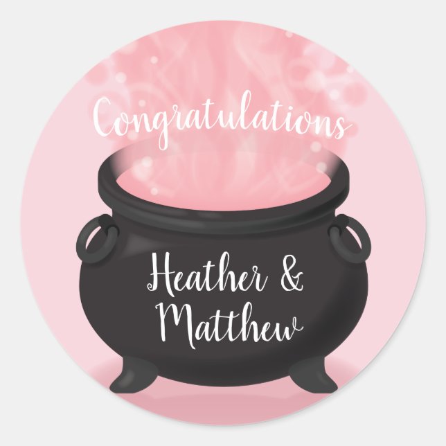 Adesivo Bebê está criando Chá de bruxa rosa gótica (Frente)