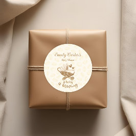 Adesivo Bebê está criando Chá de fraldas de Pram Bonito Ob