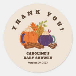 Adesivo Bebê Está Fazendo Chá de fraldas De Café Obrigado