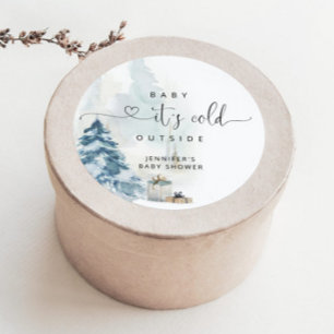 Adesivo Bebê está frio fora do chá de fraldas