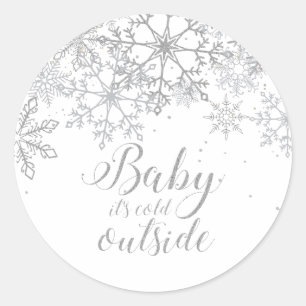 Adesivo Bebê está frio lá fora, Baby Show em Prata