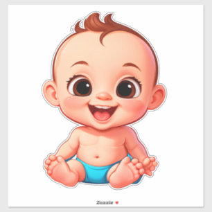 Adesivo Bebê Feliz Desenho Animado