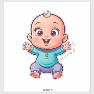 Adesivo Bebê Feliz Desenho Animado