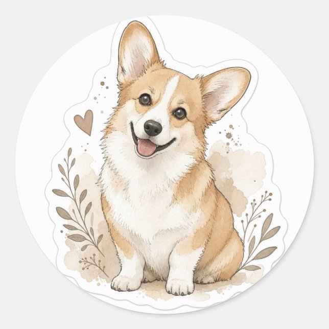 Adesivo Bebê fofinho: Corgi (Frente)